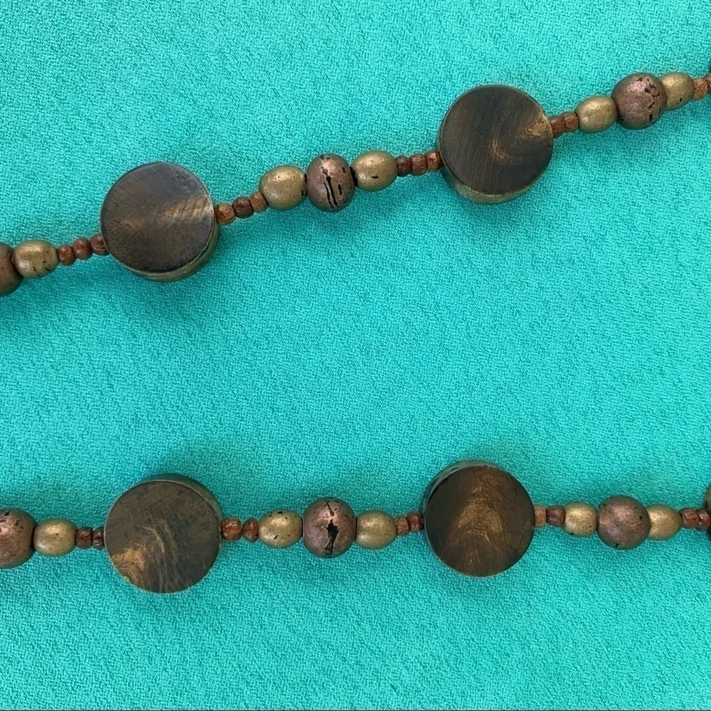 Vintage Wood Bead Belt Tie Boho Coachella Festival Hippie